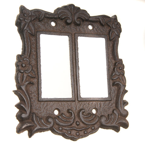 Double roses large hole switch cover-brown