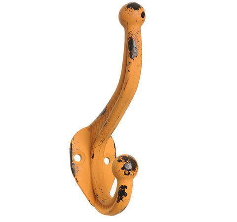 Cast iron distressed hook-orange