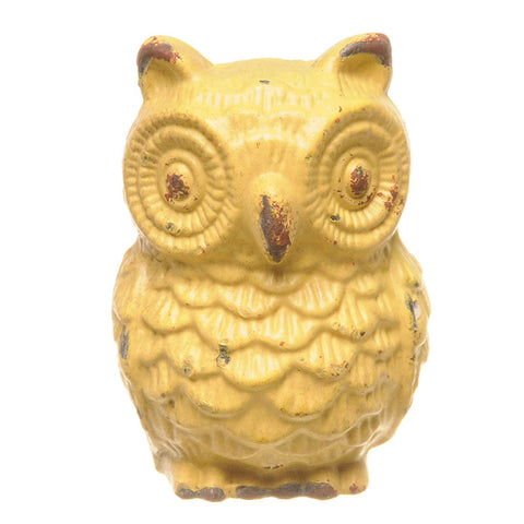 Cast iron owl pull-yellow