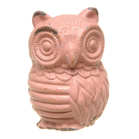Cast iron owl pull-pink