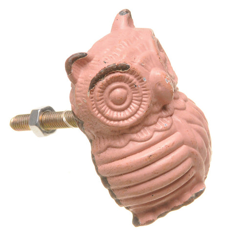 Cast iron owl pull-pink
