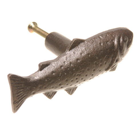 Cast iron fish pull-pewter