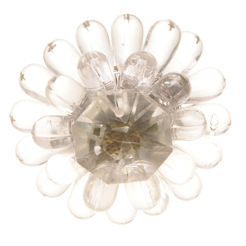 Acrylic 3 tiered flower shaped pull w/beads-clear