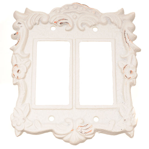 Double roses large hole switch cover-white