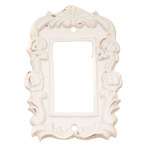 Single roses switch cover-white