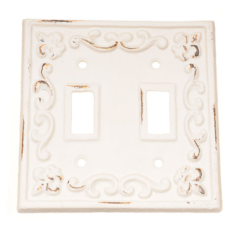 Double Fleur-de-Lis switch cover-white