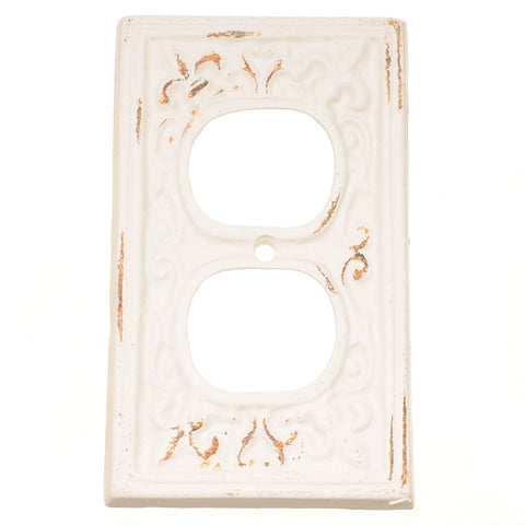 Fleur-de-Lis outlet cover-white