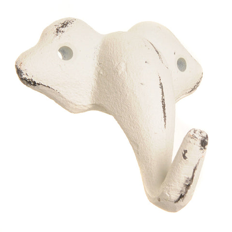 Cast iron plain elephant hook-white