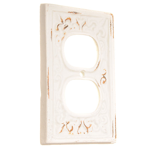 Fleur-de-Lis outlet cover-white
