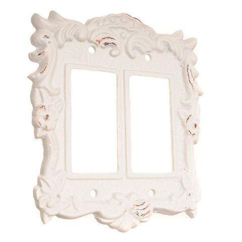 Double roses large hole switch cover-white