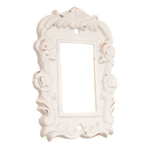 Single roses switch cover-white