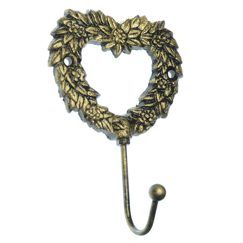 Fancy heart hook- Ant. gold