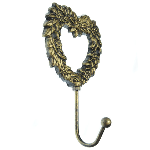 Fancy heart hook- Ant. gold