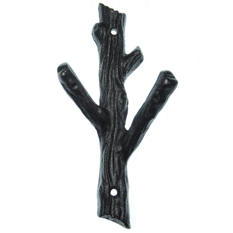 Medium cast iron branch hook-black