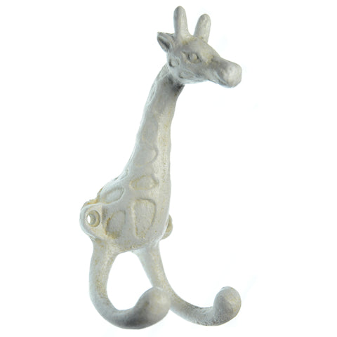 White cast iron giraffe hook