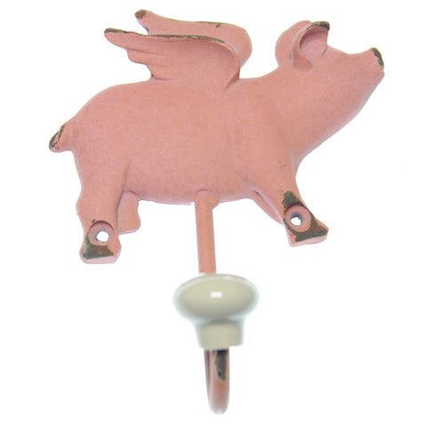 Pink flying pig hook w/ ceramic ball