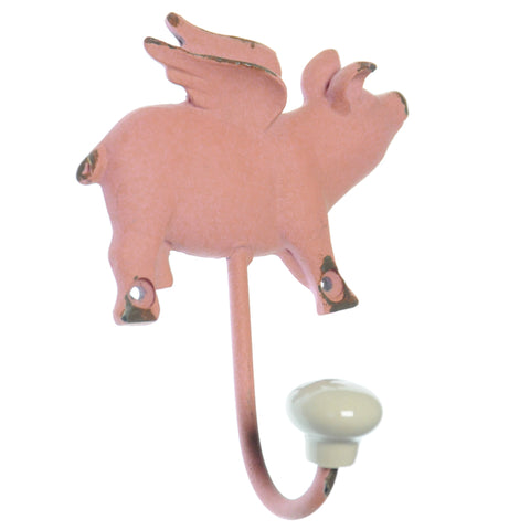 Pink flying pig hook w/ ceramic ball