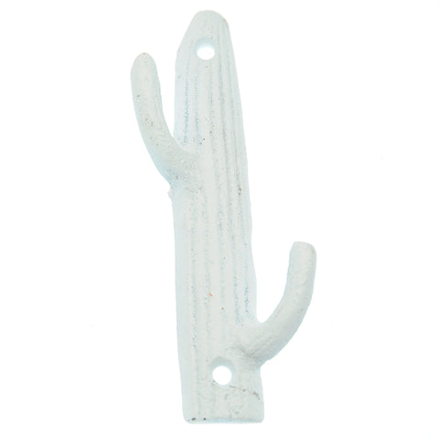 Cast iron cactus hook – white