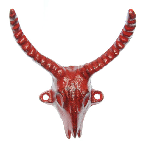 Cast iron antelope hook- red