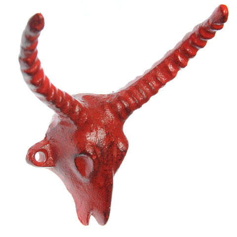 Cast iron antelope hook- red