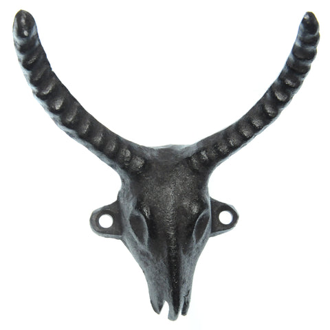 Cast iron antelope hook- brown