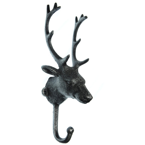 Cast iron reindeer hook-silver