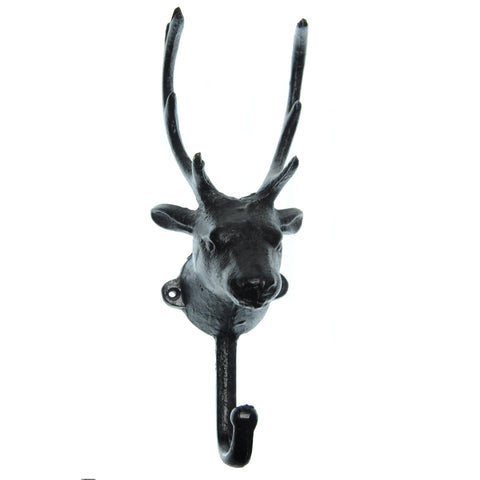Cast iron reindeer hook-black