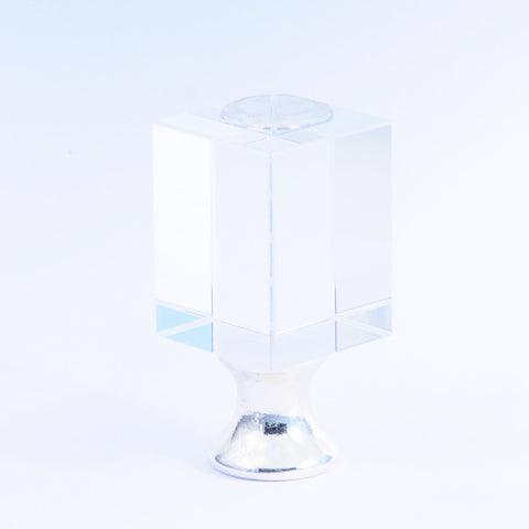 Large square glass finial