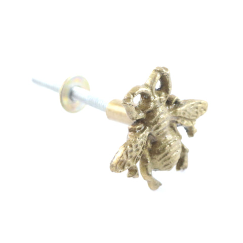 Small cast iron bee pull with gold finish