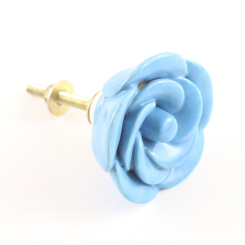 Ceramic rose pull-blue