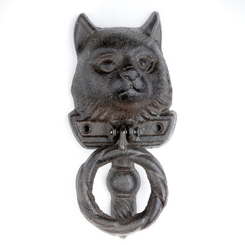 Cat face door knocker-brown