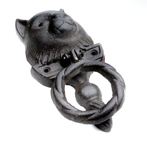 Cat face door knocker-brown