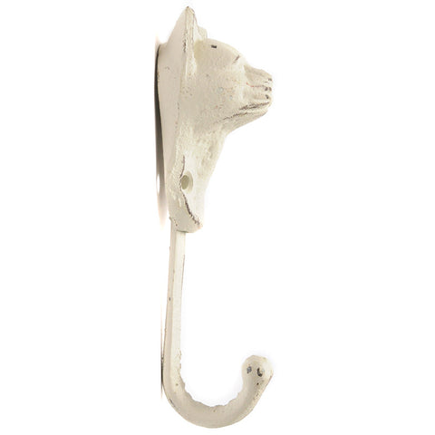 Cast iron cat head hook - white