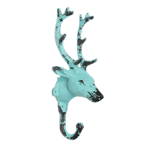 Cast iron reindeer hook- Turquoise