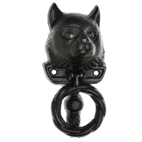Cat face door knocker - black