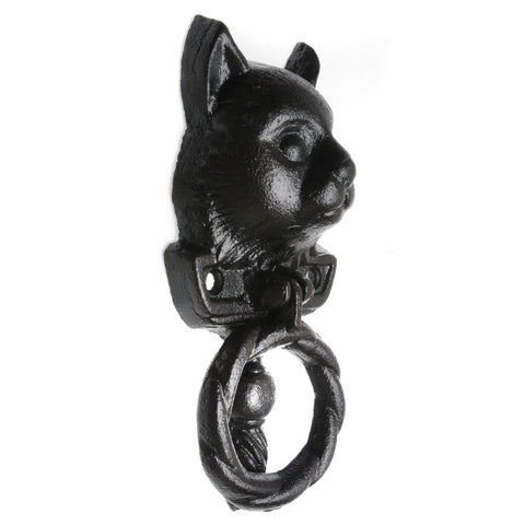Cat face door knocker - black