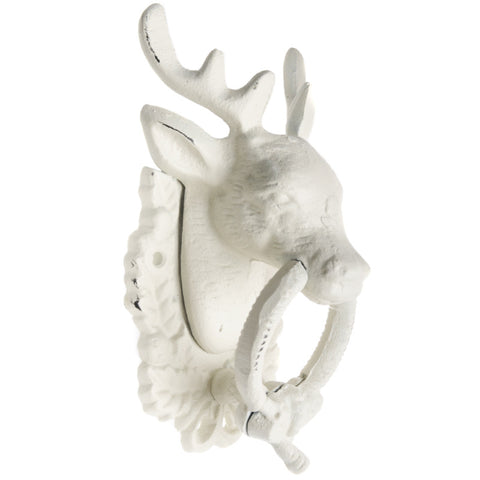 Stag head door knocker-white