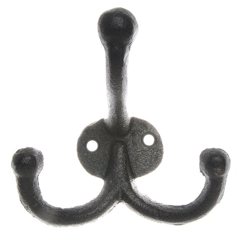 Cast iron triple hook-black