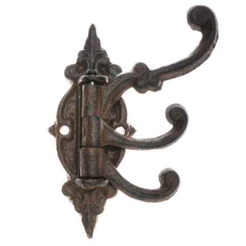 Cast iron triple swivel hook