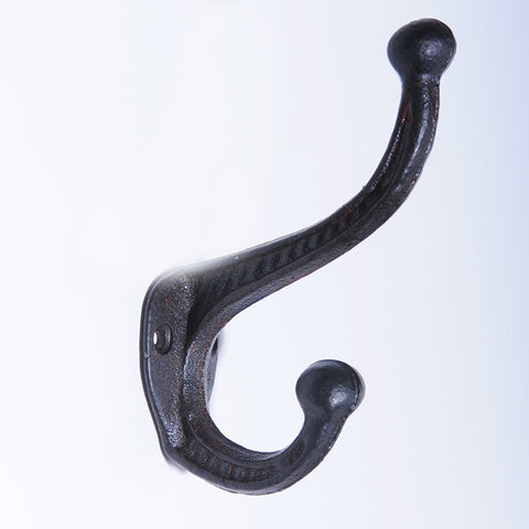 Cast iron basic hook-dark brown
