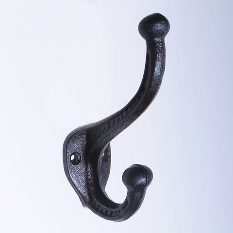 Cast iron basic hook-dark brown