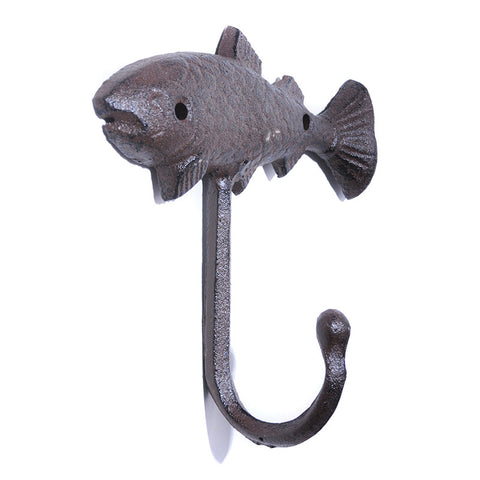 casting a fish hook Cast iron fish hook - natural finish