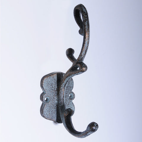 Cast iron Victorian hook-antique blue