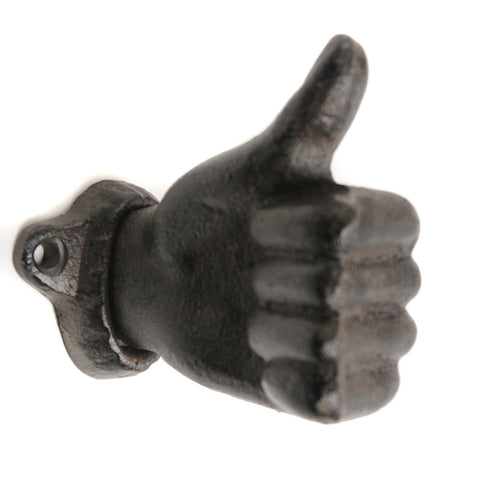 Cast iron thumbs up hook