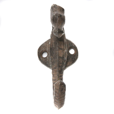 Small cast iron seahorse hook – brown