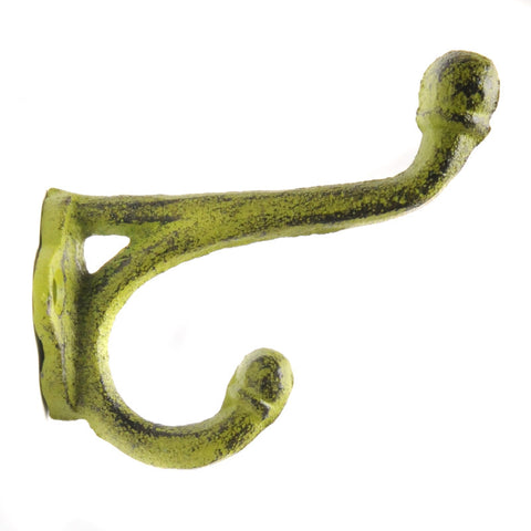 Cast iron small straight top hook-green