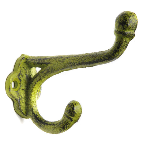 Cast iron small straight top hook-green