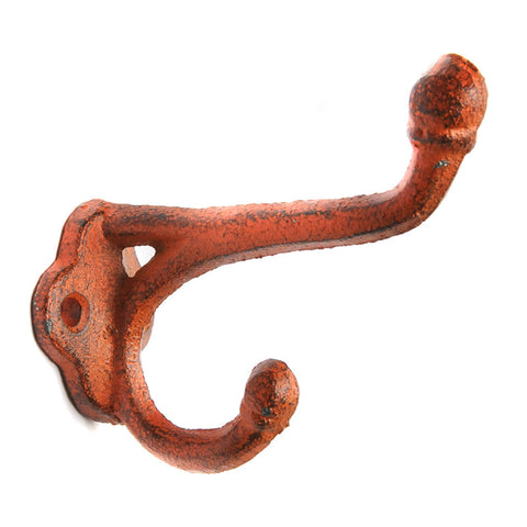 Cast iron small straight top hook-orange
