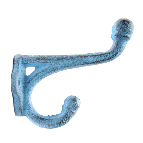 Cast iron small straight top hook- blue