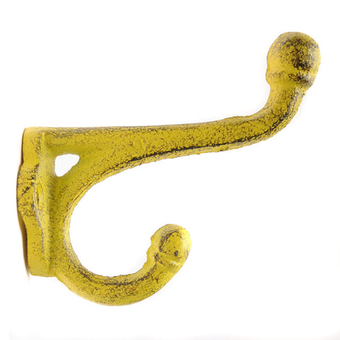 Cast iron small straight top hook-yellow